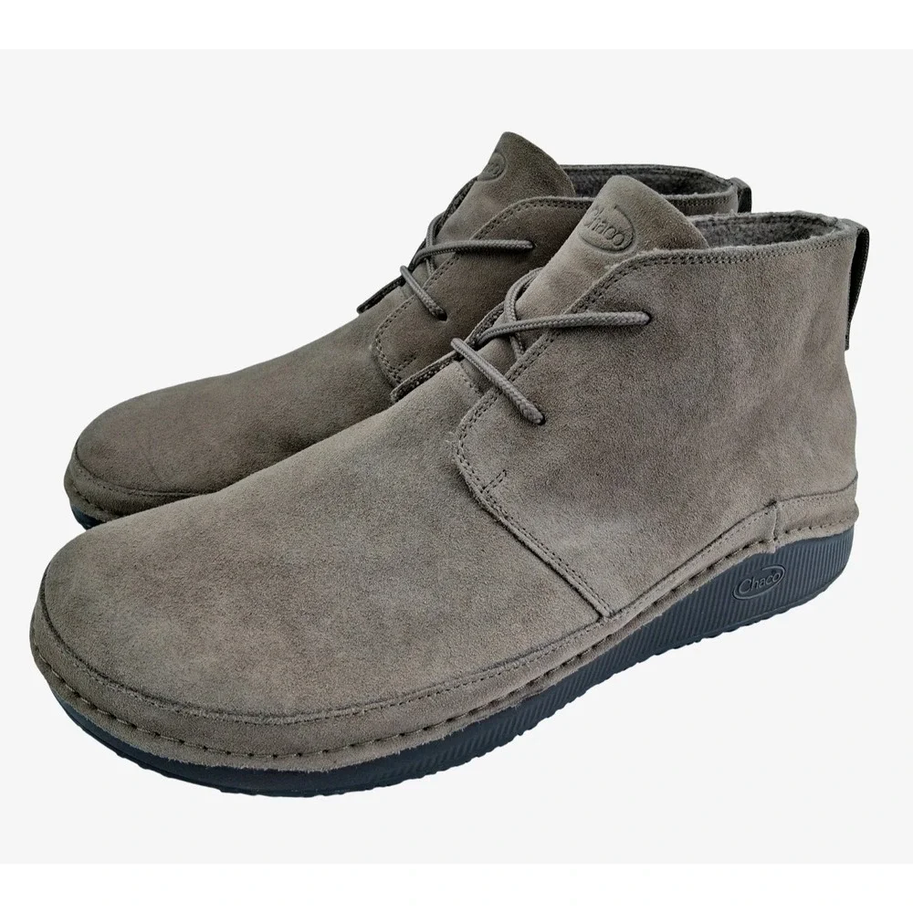 Chaco Boots Mens Size 13 Brown Tan Suede Chukka Ankle Casual Wool Lined Boots